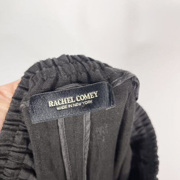 Rachel Comey Womens Size 4 Black Linen Cropped Wide Leg Pants Pockets Drawstring - Picture 8 of 11